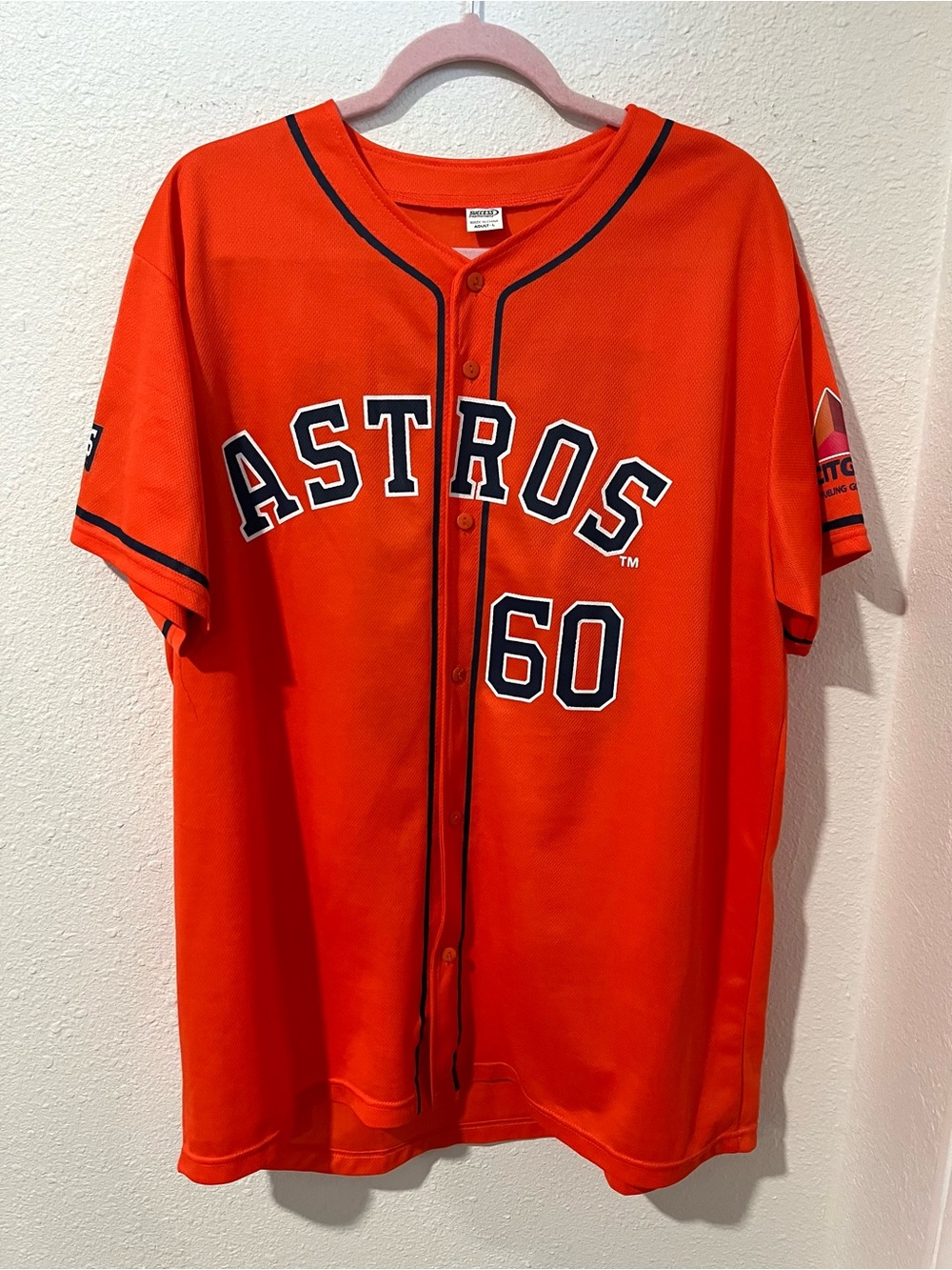 Astros Baseball Keuchel 60 Orange Jersey Size Large Houston
